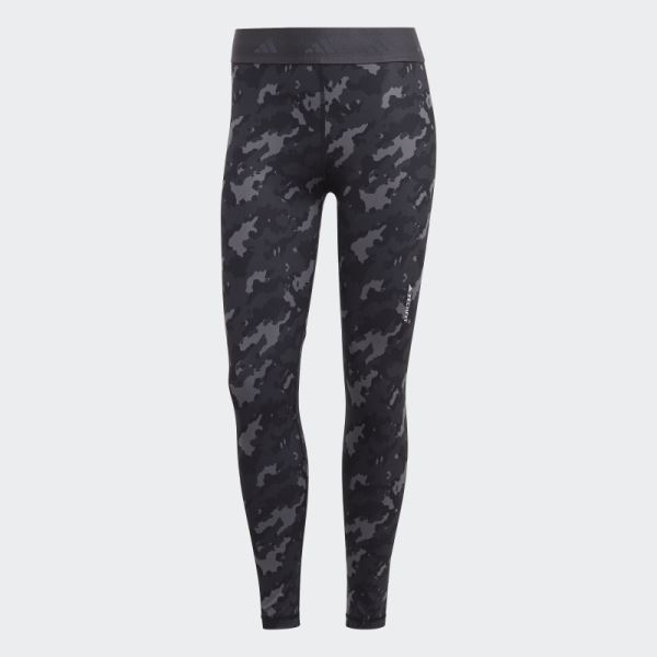 Adidas Grey Techfit Camo 7/8 Leggings