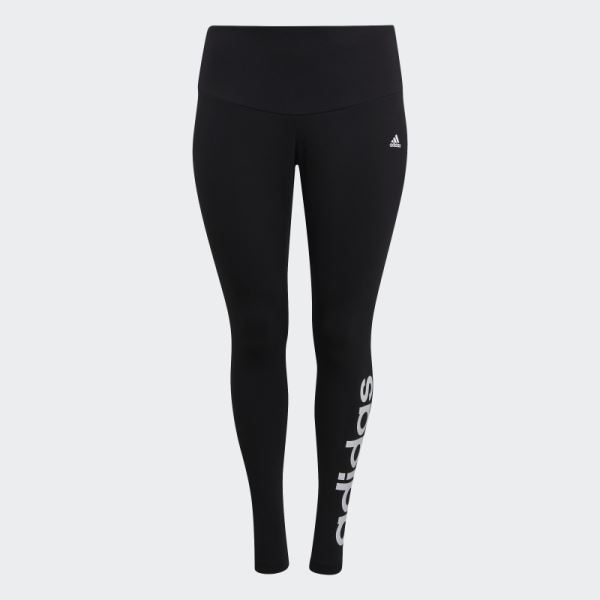 Essentials High-Waisted Logo Leggings (Plus Size) Black Adidas