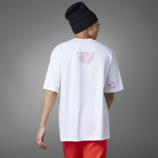 White Adidas Valentine's Day Tee