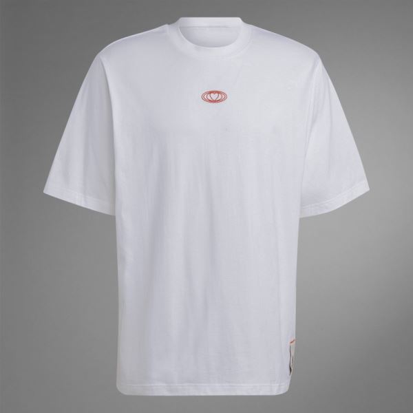 White Adidas Valentine's Day Tee