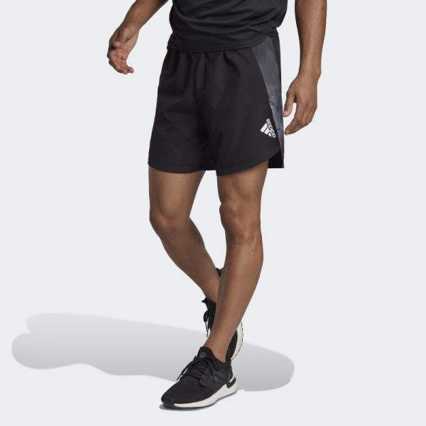 Black Adidas Designed for Movement AEROREADY HIIT Graphic Training Shorts