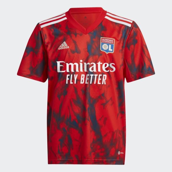 Red Adidas Olympique Lyonnais 22/23 Away Jersey