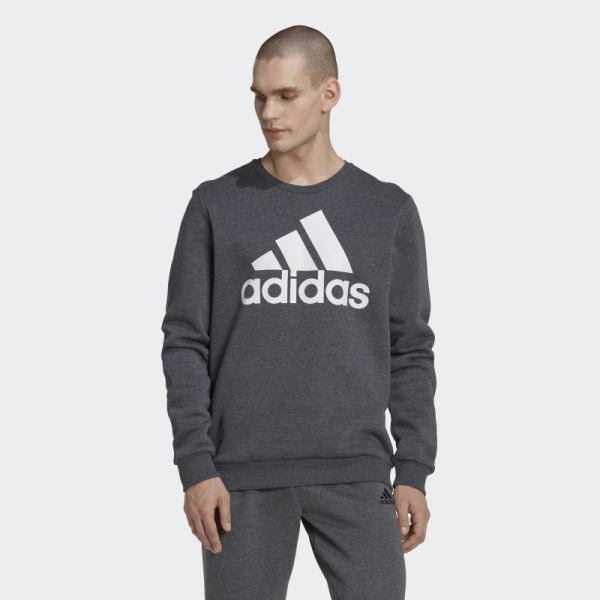 Adidas Essentials Big Logo Sweatshirt Dark Grey Heather