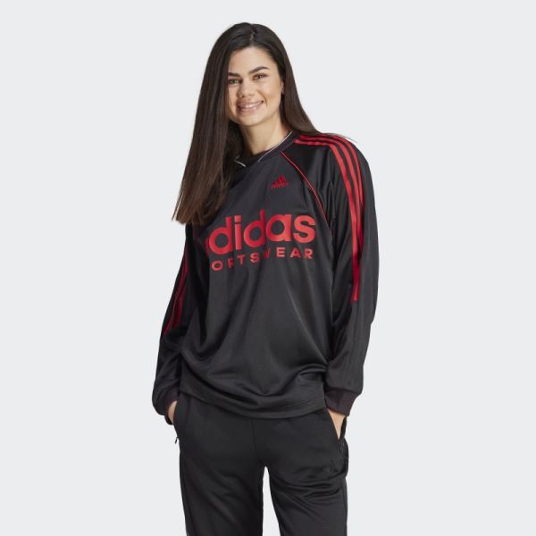 Jacquard Long-Sleeve Top Jersey Adidas Black