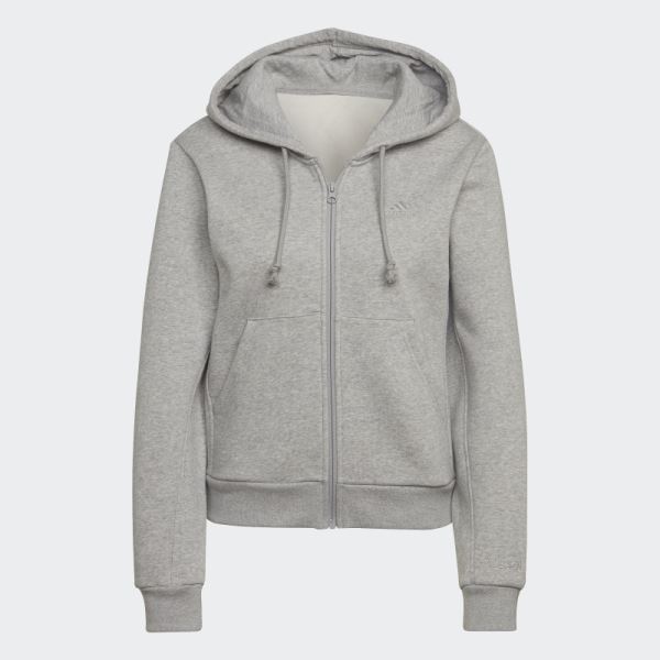 Adidas ALL SZN Fleece Full-Zip Hoodie Medium Grey Fashion