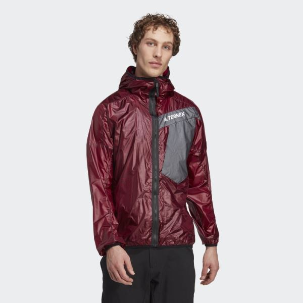 Red Techrock Three-in-One Wind Hooded Jacket Adidas