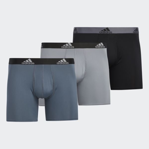 Performance Boxers Three-Pack (Big and Tall) Medium Grey Adidas