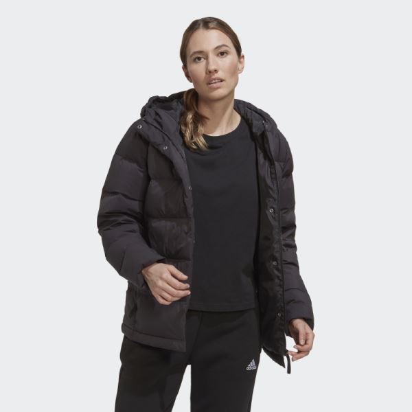 Adidas Helionic Hooded Down Jacket Black