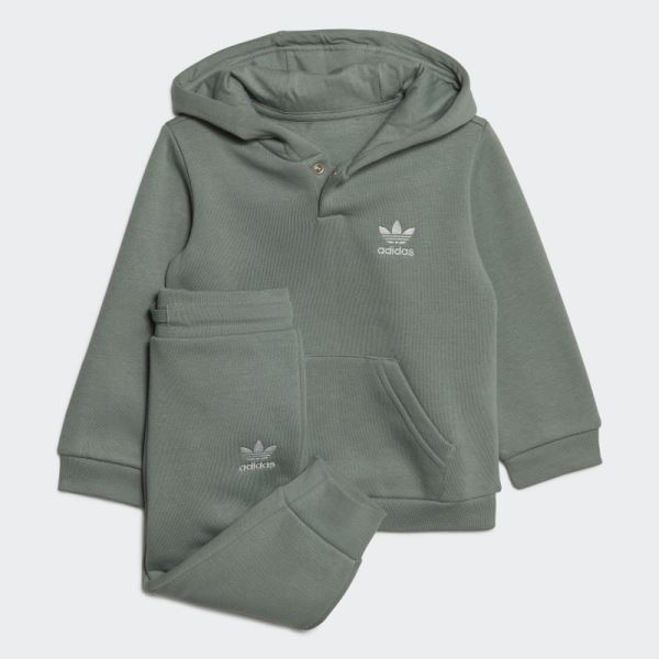 Adicolor Silver Green Hoodie Set Adidas