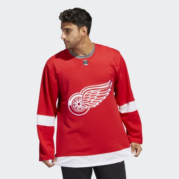 Red Red Wings Home Authentic Jersey Adidas