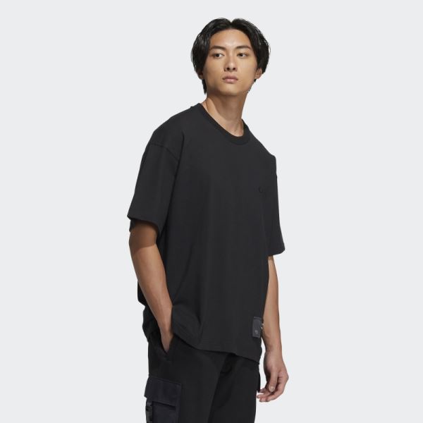 Adidas Black Zip Short Sleeve Tee