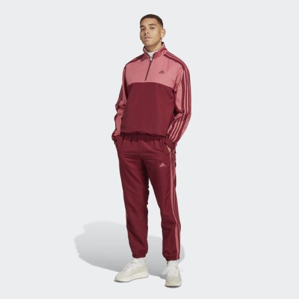 Red Adidas 1/4 Zip Woven Tracksuit