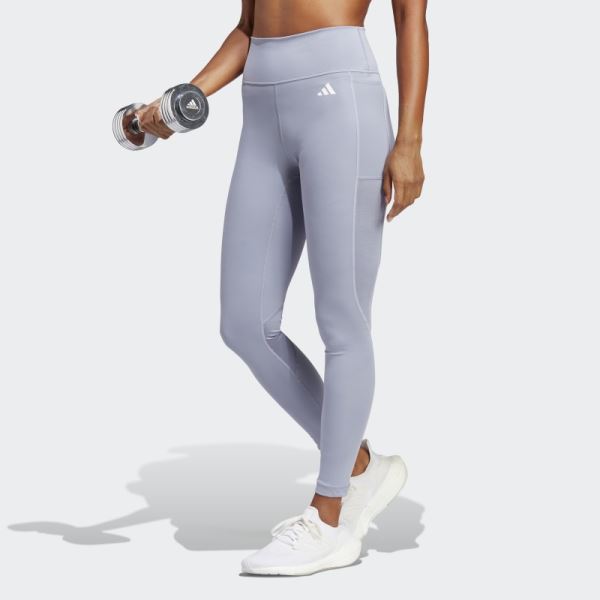 Adidas Silver Violet Train Essentials High-Intensity 7/8 Leggings