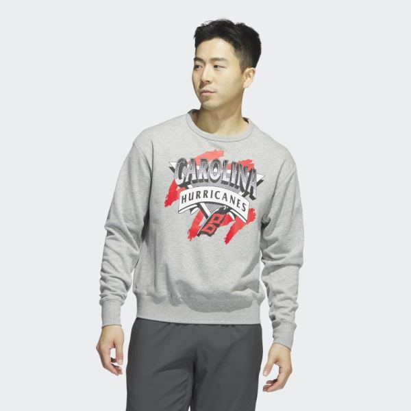 Adidas Medium Grey Hurricanes Vintage Crew Sweatshirt