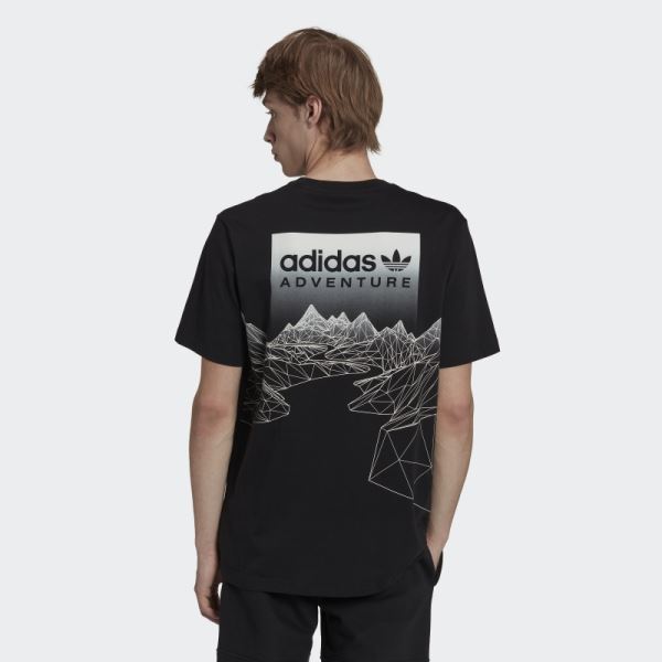 Black Adidas Adventure Mountain Back Tee Hot