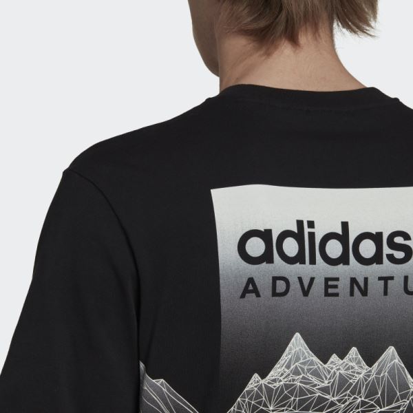 Black Adidas Adventure Mountain Back Tee Hot