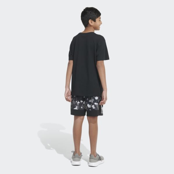 Adidas Core Camo Allover Print Shorts (Extended Size) Black