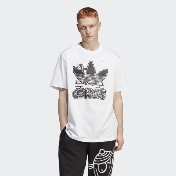 White Adidas Graphics Hack the Elite Tee