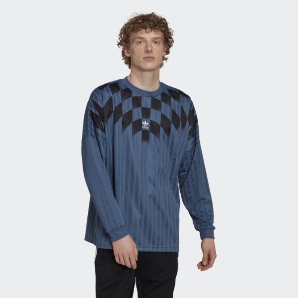 Steel Adidas Rekive Graphic Long Sleeve Jersey