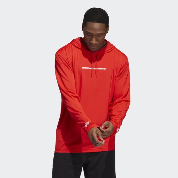 Donovan Mitchell Pullover Hoodie Red Adidas