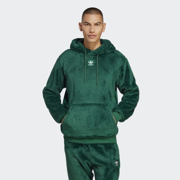 Essentials+ Fluffy Fleece Hoodie Adidas Dark Green