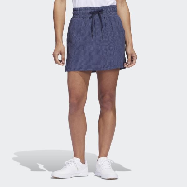 Seersucker 16-Inch Golf Skort Navy Adidas