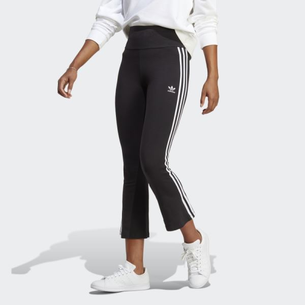 Black Adidas Adicolor Classics 3-Stripes 7/8 Flare Leggings