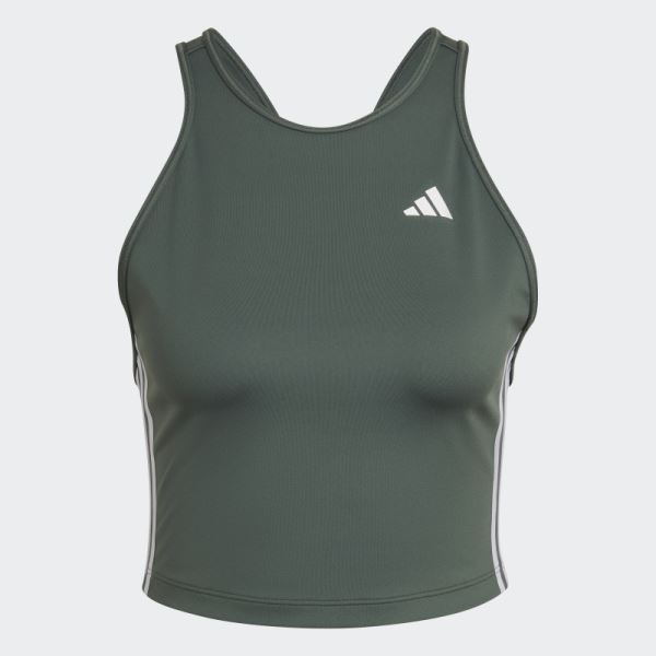 Adidas Green Oxide AEROREADY Made for Training 3-Stripes Crop Tank Top