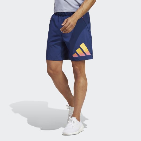 Adidas Dark Blue Train Icons 3-Stripes Training Shorts