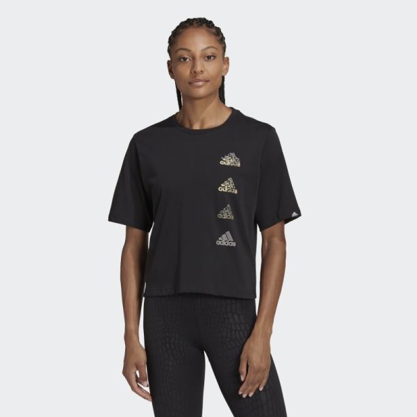 Adidas Black AEROREADY Training Crop Graphic Tee