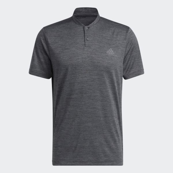 Black Adidas Textured Stripe Polo Shirt