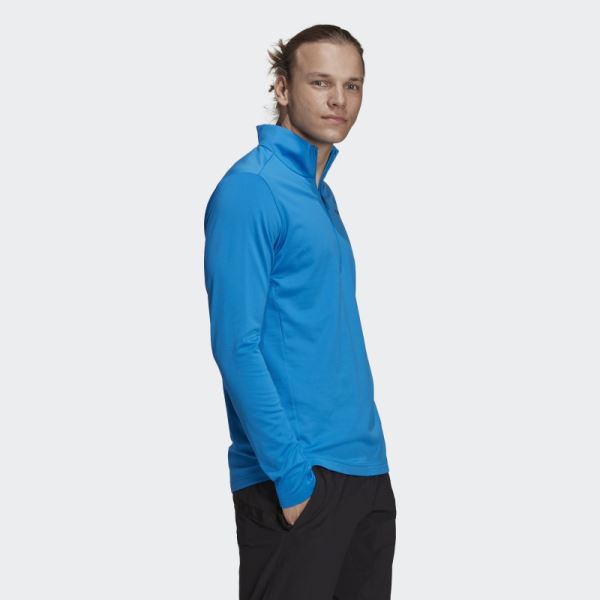 Adidas Shock Blue Terrex Everyhike Half-Zip Fleece Jacket