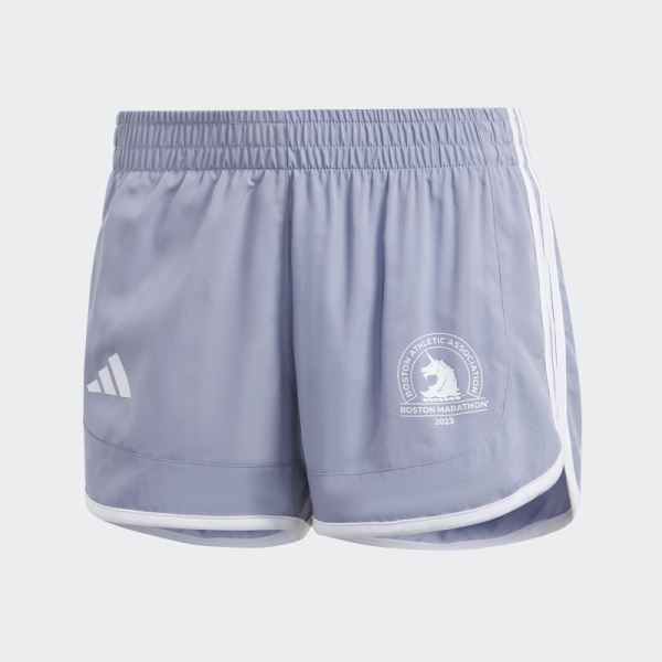 Boston Marathon 2023 M20 Running Shorts Adidas Silver Violet