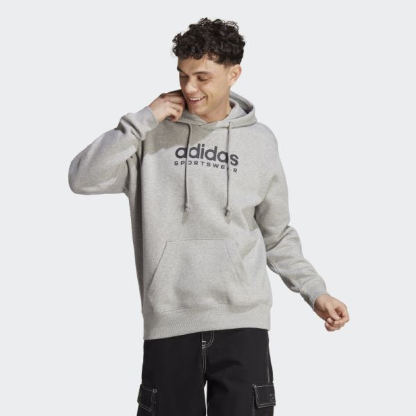 Adidas All SZN Fleece Graphic Hoodie Medium Grey