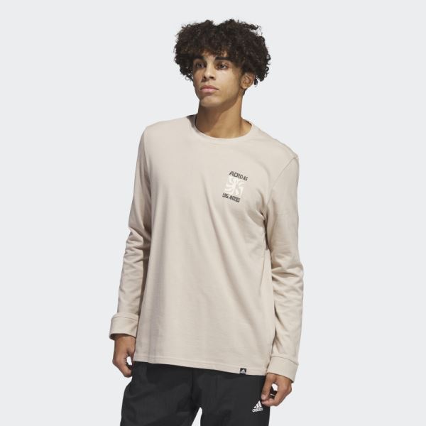 Taupe Hot Adidas Los Angeles Graphic Long Sleeve Tee