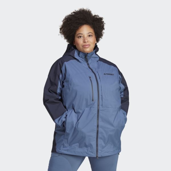 Adidas Terrex Xploric RAIN.RDY Hiking Jacket (Plus Size) Steel