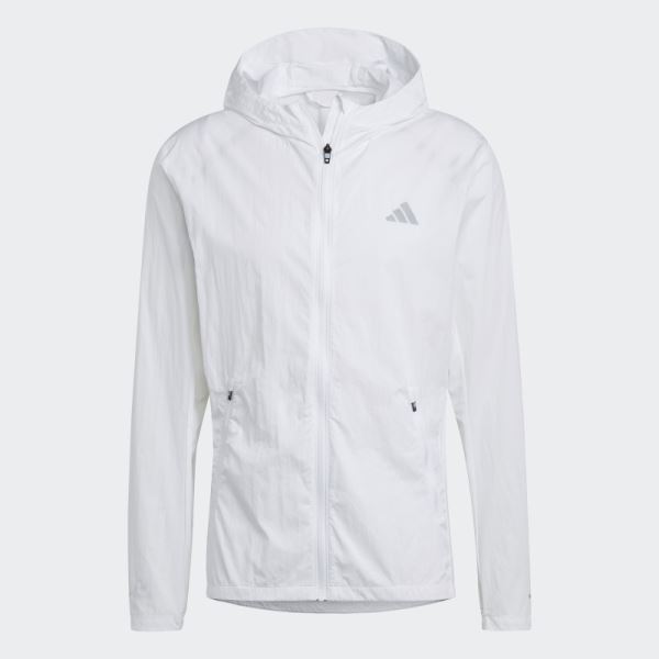 White Marathon Warm-Up Jacket Adidas