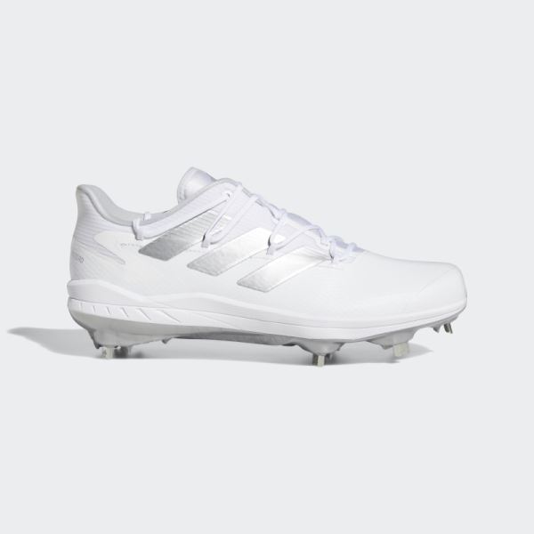 White Adidas Adizero Afterburner 8 Cleats