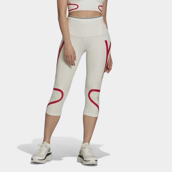 White Adidas by Stella McCartney TruePace HEAT.RDY 3/4 Running Tights Fashion