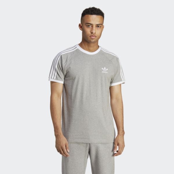 Medium Grey Adidas Adicolor Classics 3-Stripes Tee