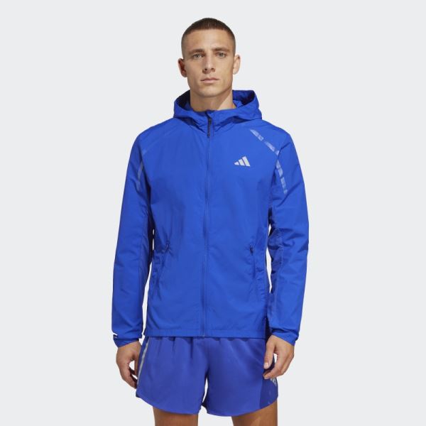 Blue Adidas Marathon Warm-Up Running Jacket