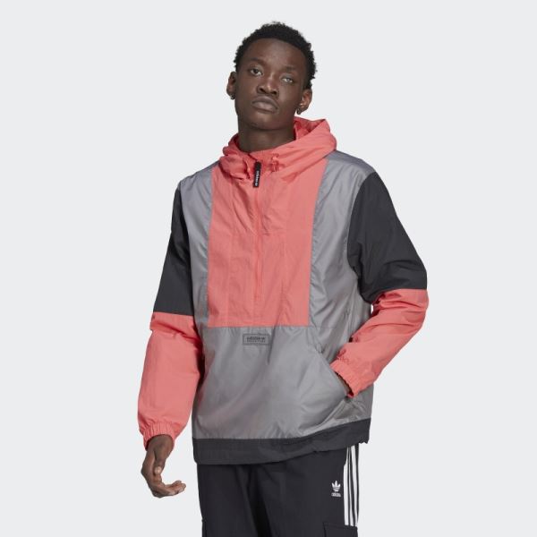 Grey Adidas Adventure Blocked Windbreaker Hot