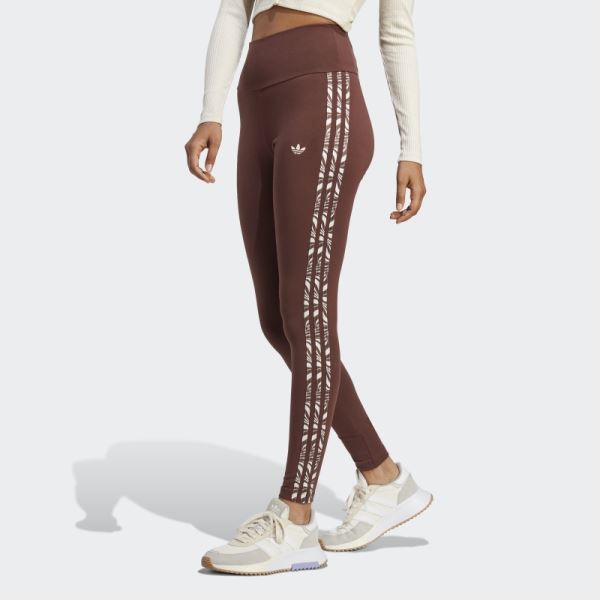 Auburn Adidas Abstract Animal Print Leggings