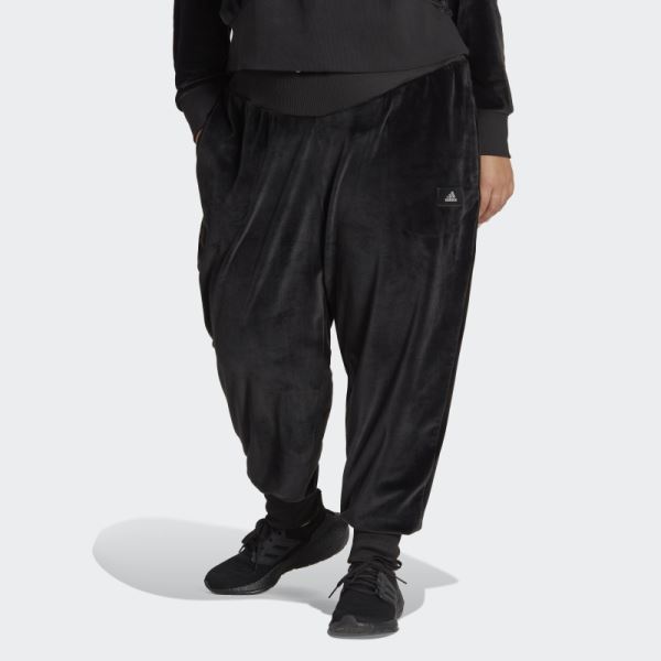 Adidas Black Holidayz Cozy Velour Joggers (Plus Size)