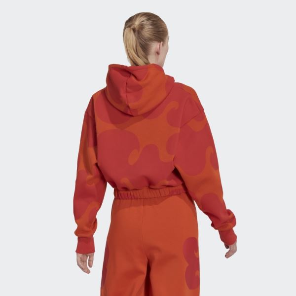 Marimekko Crop Hoodie Orange Adidas