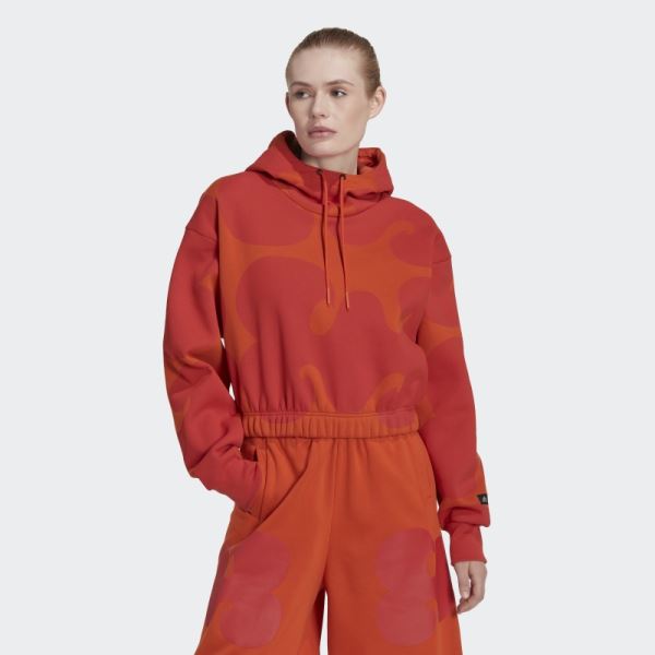 Orange Marimekko Crop Hoodie Adidas