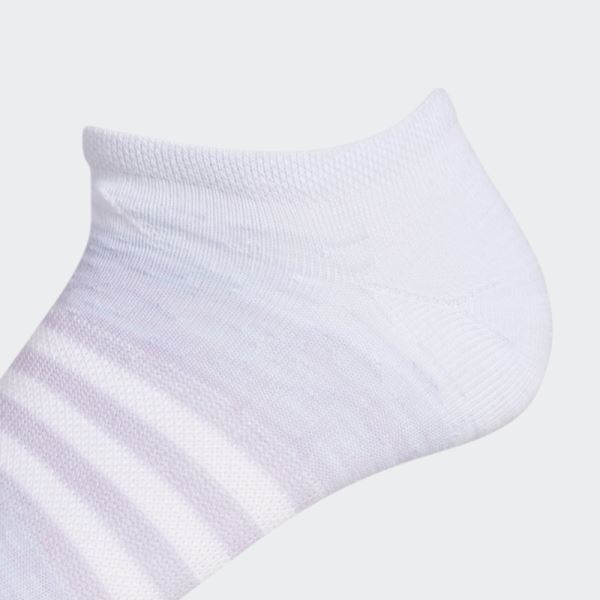 White Adidas Ombre No-Show Socks 6 Pairs