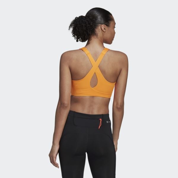 Orange Rush FastImpact Luxe Run High-Support Bra Adidas