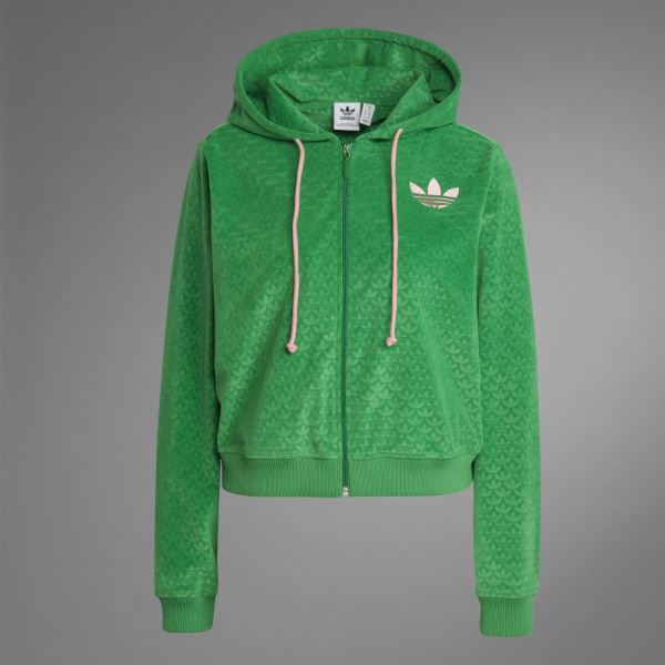 Adidas Adicolor Heritage Now Velour Zip Hoodie Green