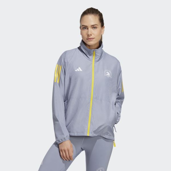 Boston Marathon 2023 Celebration Jacket Silver Violet Adidas